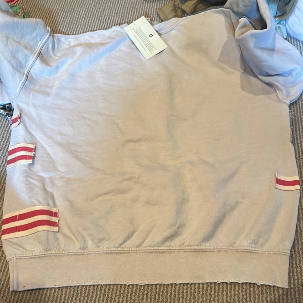NWT FP x Tricia Fix American flag Blue Star and Red Stripe Sweatshirt size S-L - Picture 9 of 11